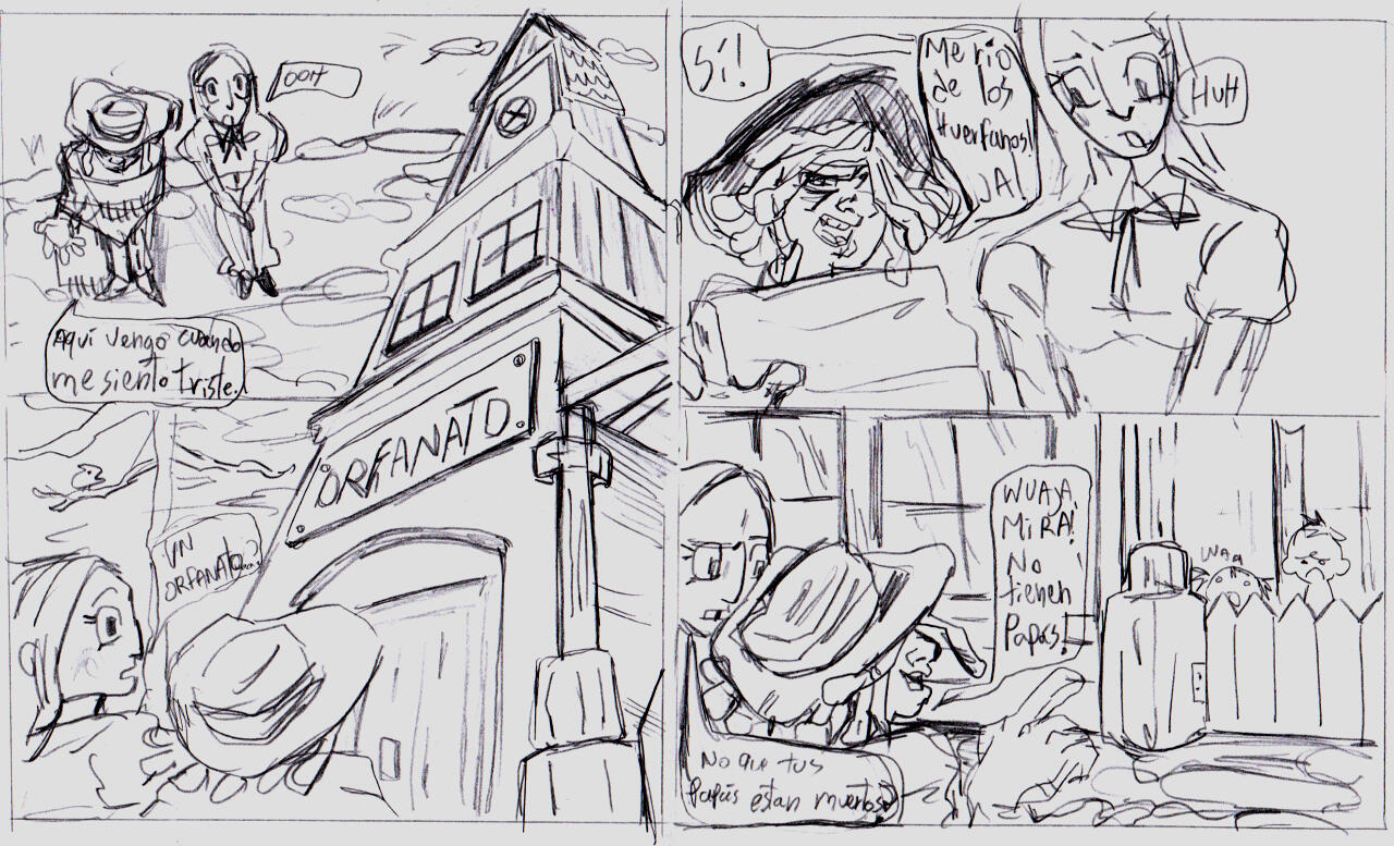 "Sin padres" Técnica grafito